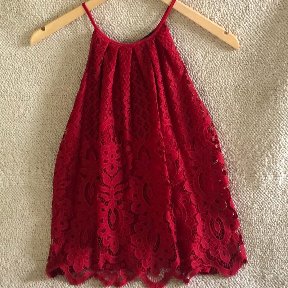 Red lace top
